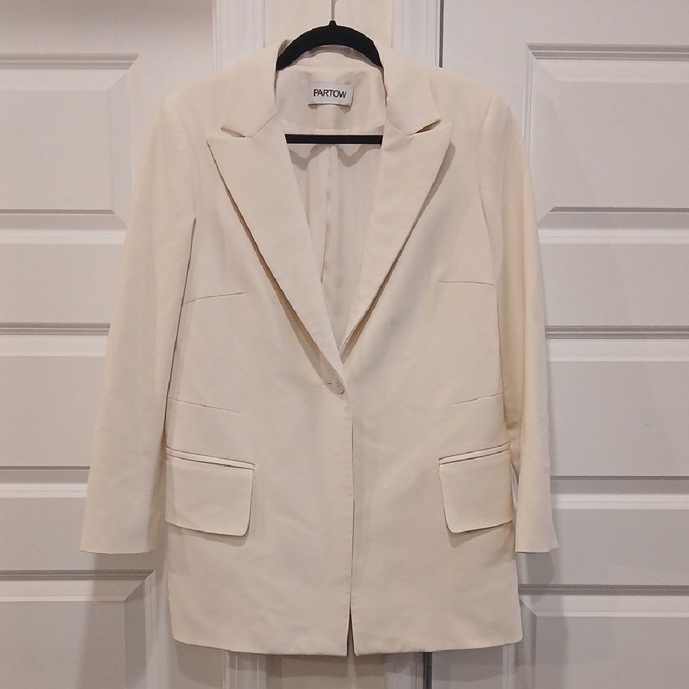 Partow Ivory Cream 1 Button Jacket Blazer Size 6